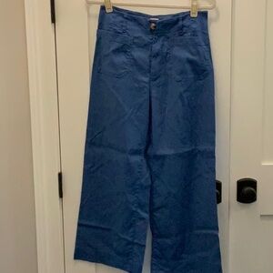 Anthropologie Collette Pants Linen Blue Size 28